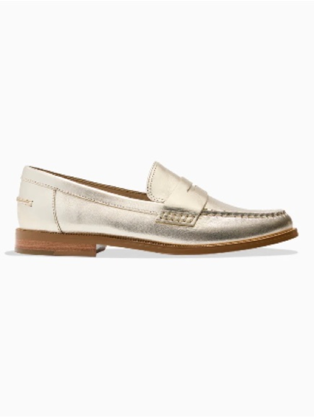 Jack Rogers Tipson Leather Penny Loafers Size 7 New in Box Color Platinum